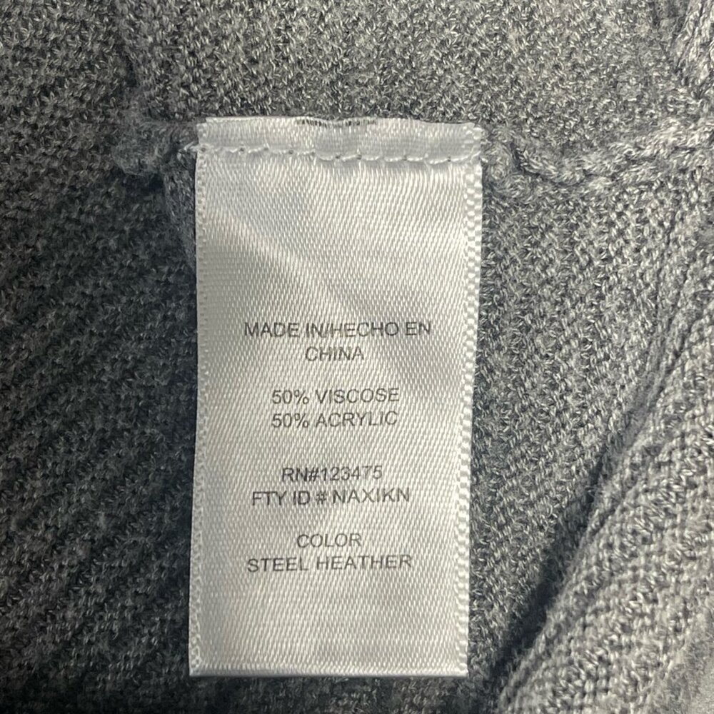 Adrienne Vittadini Tunic Sweater Women Size M Heather Gray Cowl Neck Long Sleeve - Picture 6 of 6